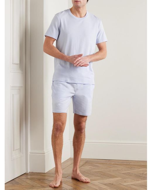 Polo Ralph Lauren Blue Straight-leg Stretch Modal And Cotton-blend Jersey Pyjama Shorts for men