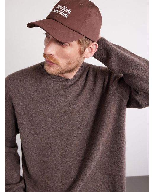 Corridor NYC Brown Ny Ny Embroidered Cotton-Twill Baseball Cap for men