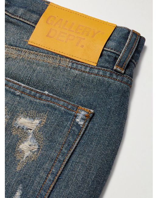GALLERY DEPT. Blue Starr 5001 Straight-leg Paint-splattered Distressed Jeans for men