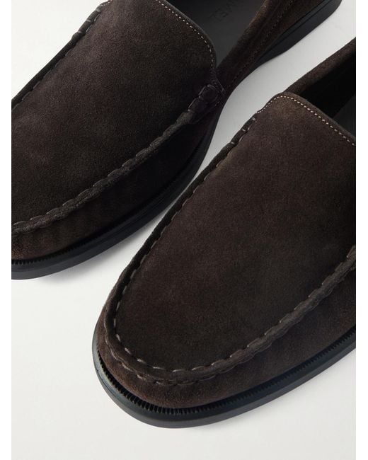 Saman Amel White City Suede Loafers for men