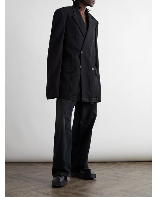 Blazer doppiopetto oversize in twill di lana di Balenciaga in Black da Uomo