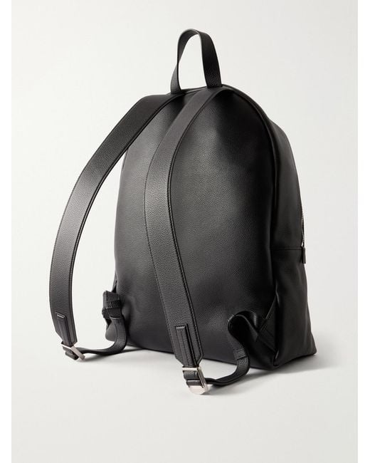 Tom Ford Black Full-Grain Leather Backpack for men
