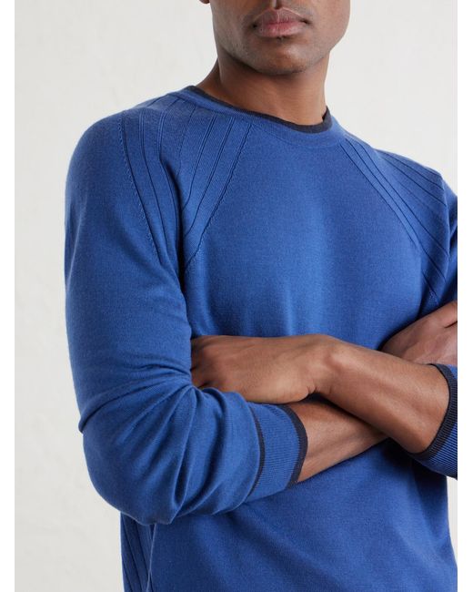 John Smedley Blue Dean Merino Wool Sweater for men