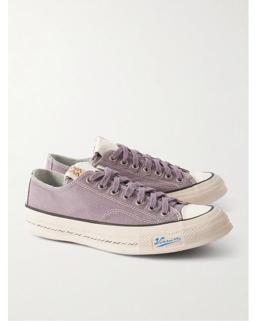 Visvim Purple Skagway Leather-trimmed Canvas Sneakers for men