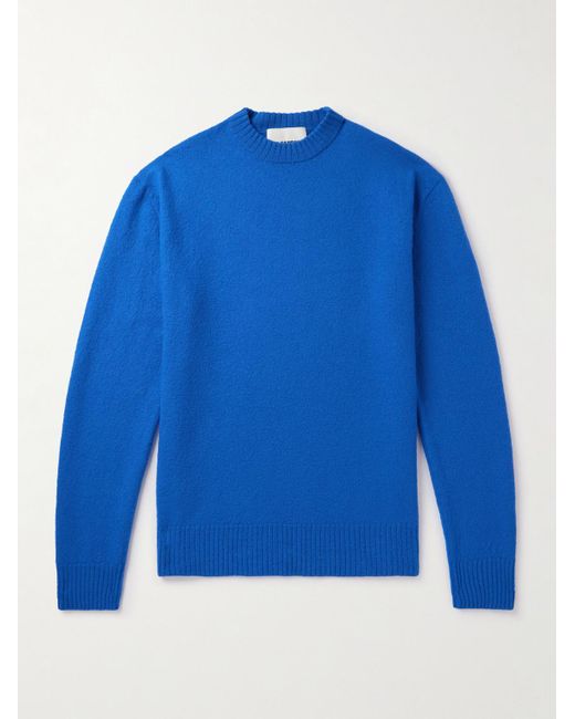 Jil Sander Blue Boiled Wool Sweater for men