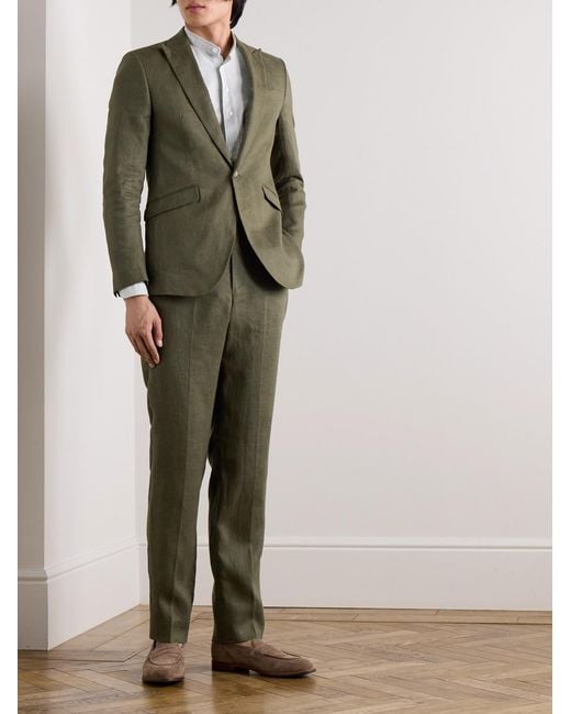 Favourbrook Green Ebury Linen Suit Jacket for men