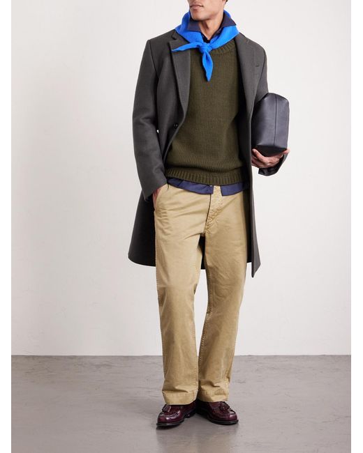 Bode Green Ribbed-Knit Cashmere Sweater for men