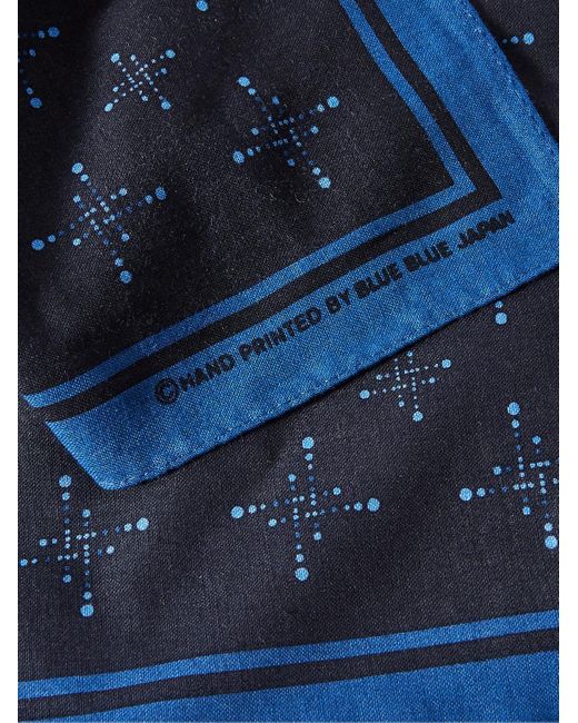 Bandana in cotone tinta indaco con stampa Kobolevi di Blue Blue Japan in Blue da Uomo