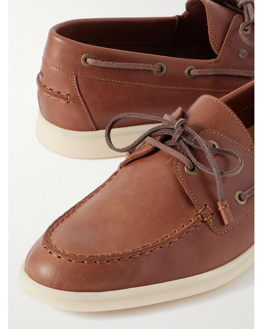 Loro Piana Bootsschuhe aus Leder in Brown für Herren