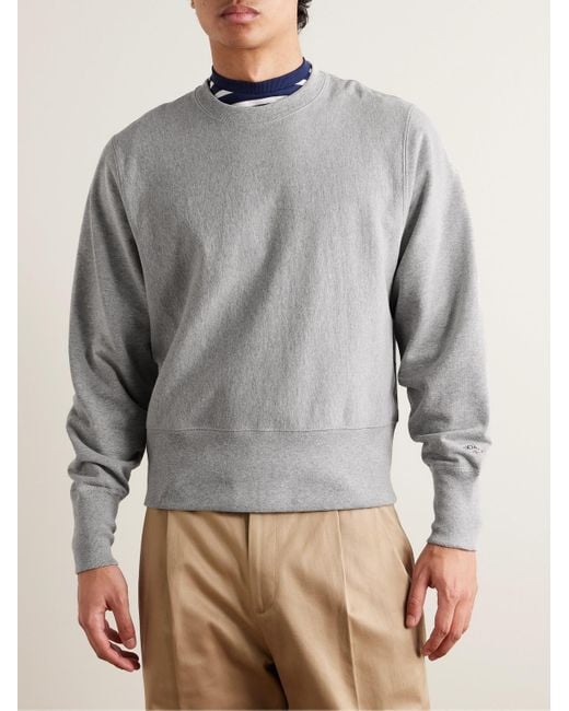 Noah NYC Sweatshirt aus Baumwoll-Jersey mit Logostickerei in Gray für Herren