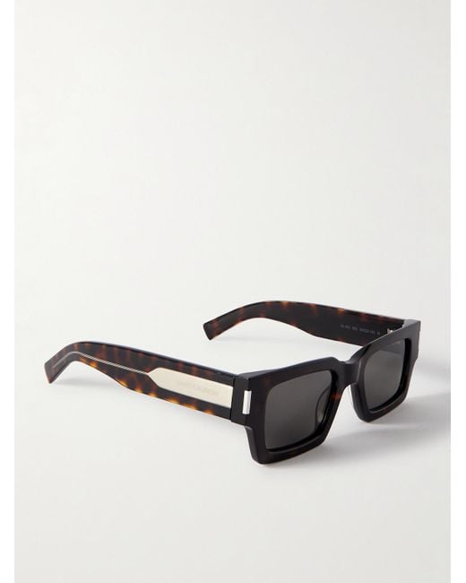 Saint Laurent Black Square-frame Tortoiseshell Acetate Sunglasses for men