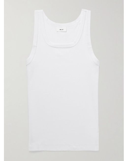 NN07 White Mick 3206 Stretch Organic Cotton-Jersey Tank Top for men