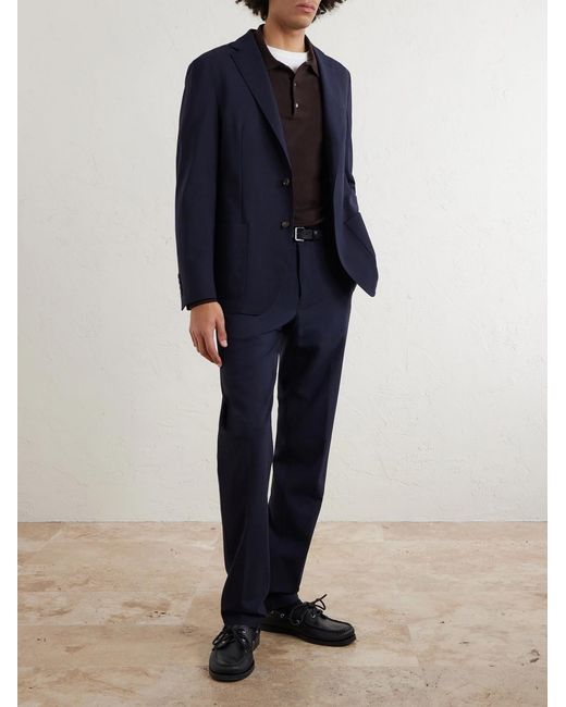 Eleventy Blue Wool-blend Suit Jacket for men