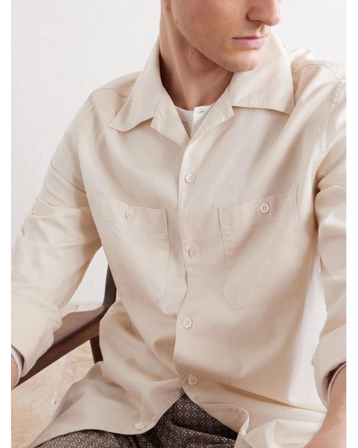 Brunello Cucinelli Natural Cotton-Poplin Shirt for men