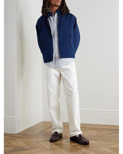 FRIZMWORKS White Og Oversized Striped Cotton-Blend Seersucker Shirt for men