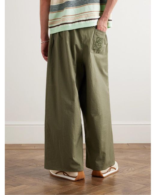 Loewe Paula's Ibiza Gerade geschnittene verkürzte Hose aus einer Baumwollmischung mit Kordelzugbund in Green für Herren