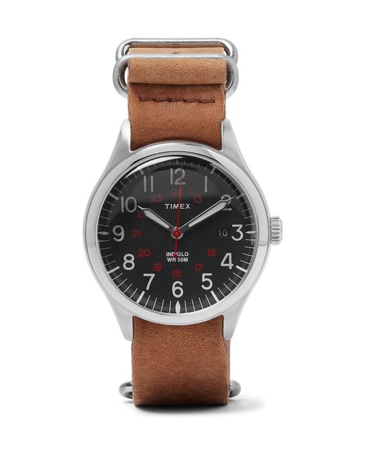 Timex Multicolor Waterbury United Stainless Steel And Stonewashed-leather Watch for men