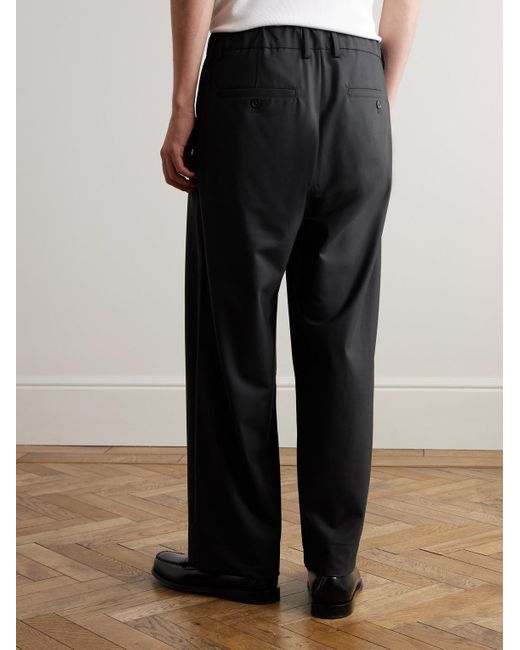 NN07 Black Kay 1088 Straight-leg Pleated Recycled Woven Trousers for men
