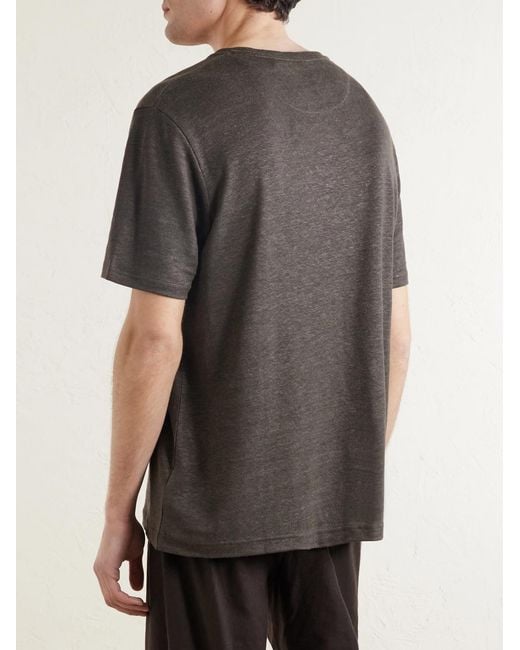 Mr P. Black Linen T-shirt for men