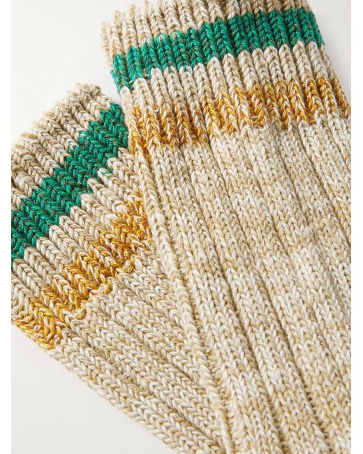 Kapital Metallic Intarsia Cotton And Hemp-blend Socks for men
