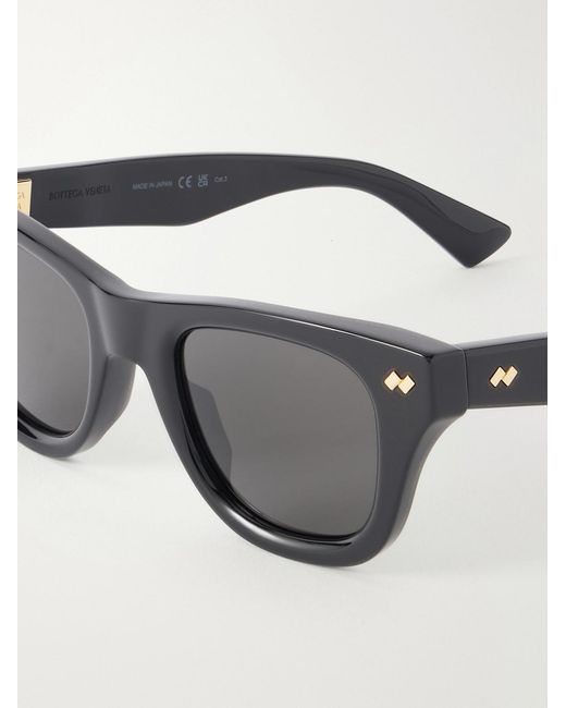 Bottega Veneta Black Bold Ribbon Stud D-frame Recycled-acetate Sunglasses for men