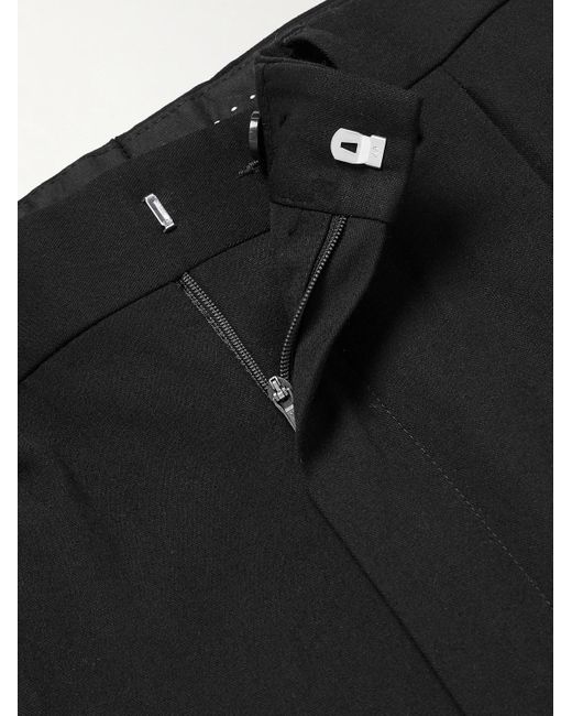 Dries Van Noten Pyman gerade geschnittene Hose aus Webstoff mit Falten und Gürtel in Black für Herren
