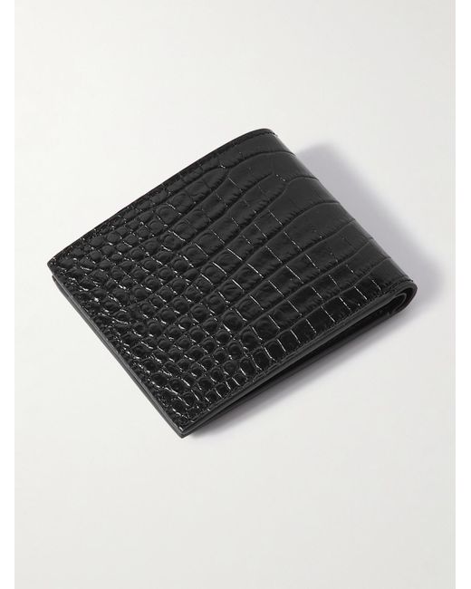 Tom Ford Black Croc-effect Leather Bifold Wallet for men