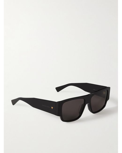 Bottega Veneta Sonnenbrille mit eckigem Rahmen aus recyceltem Azetat in Black für Herren