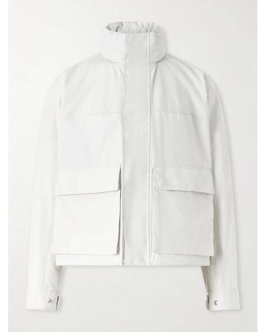 Lemaire White Ventile Cotton Hooded Jacket for men