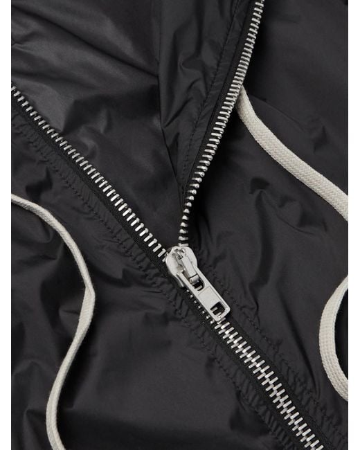 Rick Owens Black Champion Jumbo Jason Logo-embroidered Shell Hooded Jacket for men