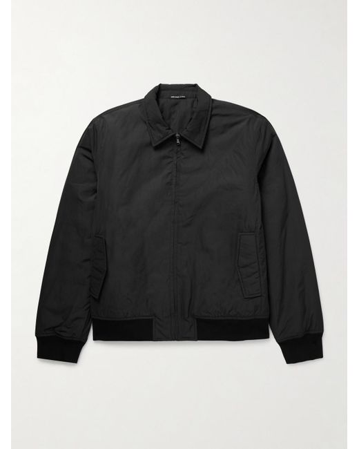James Perse Black Padded Recycled-twill Bomber Jacket for men