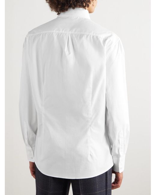 Camicia Slim-Fit di Brunello Cucinelli in White da Uomo