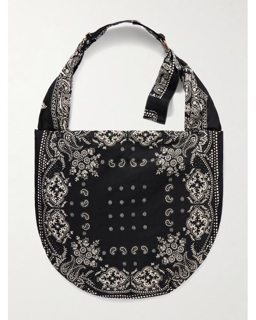 Kapital Black Transit Snufkin Rat Brand Bandana-print Cotton Sling Bag for men