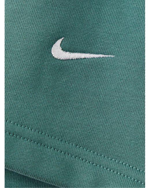 Shorts a gamba dritta in jersey di misto cotone con logo ricamato Solo Swoosh di Nike in Green da Uomo