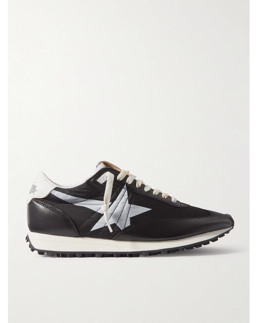 Golden Goose Deluxe Brand Black Marathon Leather-Trimmed Nylon Sneakers for men