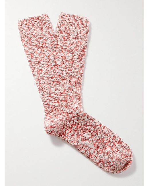Anonymous Ism Pink Slub Stretch Cotton-blend Socks for men