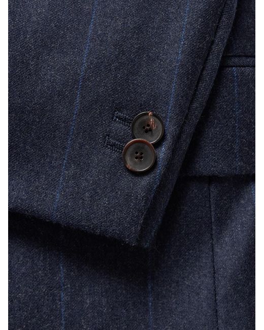 Mr P. Blue Regular-Fit Pinstriped Wool-Flannel Suit Jacket for men