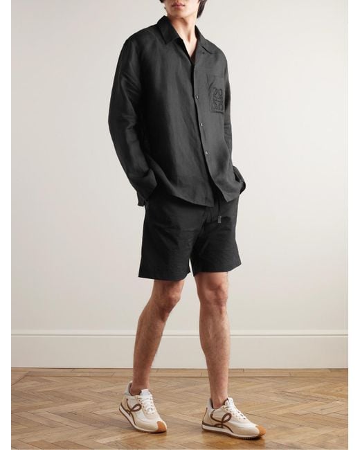 Paula's Ibiza Camicia oversize in pizzo sangallo di lino di Loewe in Black da Uomo
