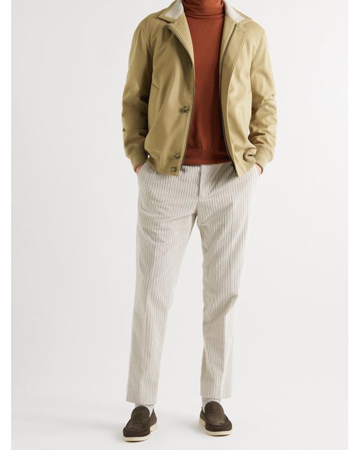 Loro Piana Brown Storm System Cashmere-Felt Bomber Jacket for men