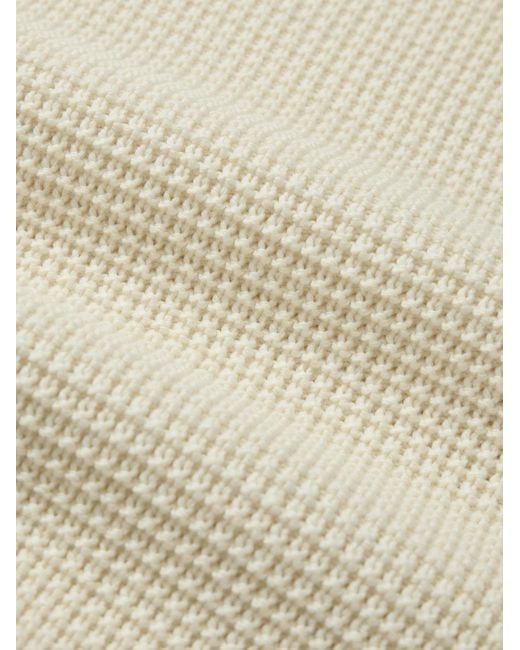 Sunspel Natural Waffle-knit Merino Wool Mock-neck Sweater for men