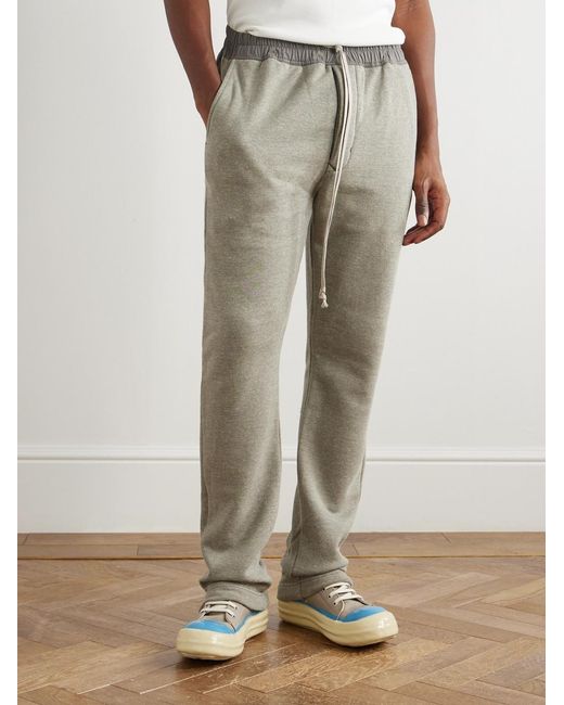 Rick Owens Natural Berlin Straight-Leg Shell-Trimmed Cotton-Blend Jersey Sweatpants for men