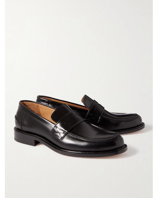 Mr P. Black Scott Polished-leather Penny Loafers for men