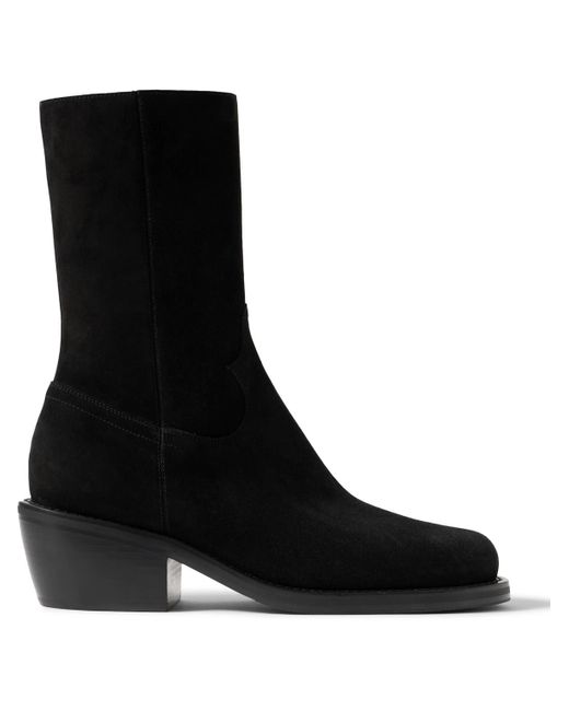 Dries Van Noten Black Suede Boots for men
