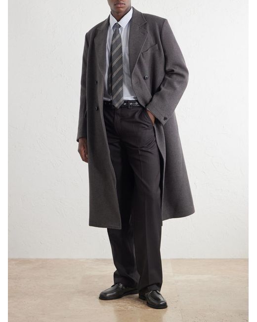 mfpen Blue Conference Double-Breasted Wool Coat for men