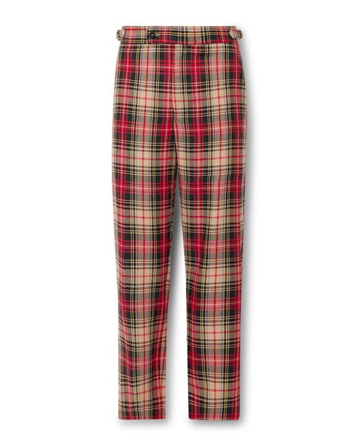 Bode Red Truro Straight-leg Checked Woven Trousers for men