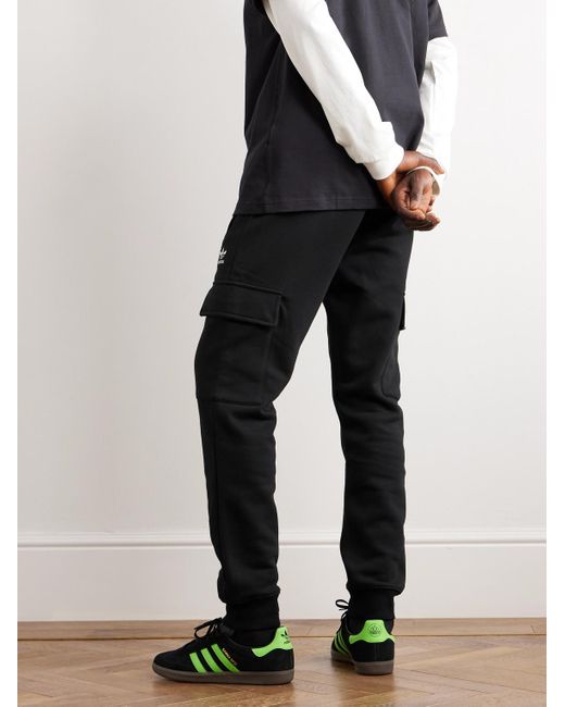 Adidas Originals Essentials schmal zulaufende Cargo-Jogginghose aus Jersey aus einer Baumwollmischung in Black für Herren