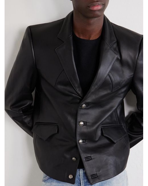 Enfants Riches Deprimes Black Western Perfect Leather Blazer for men