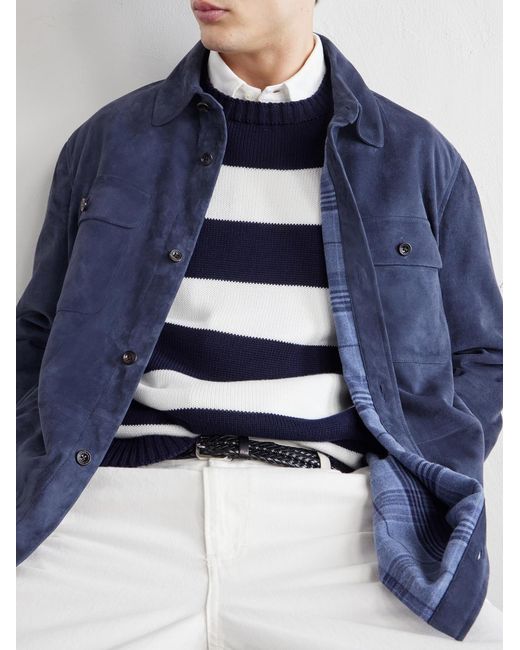 Ralph Lauren Blue Calloway Suede Jacket for men