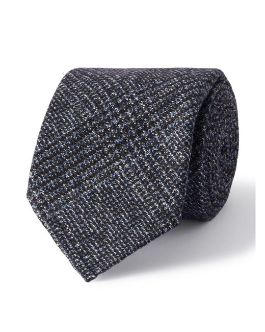 Brioni Blue 8cm Prince Of Wales Checked Silk And Cashmere-blend Tie for men