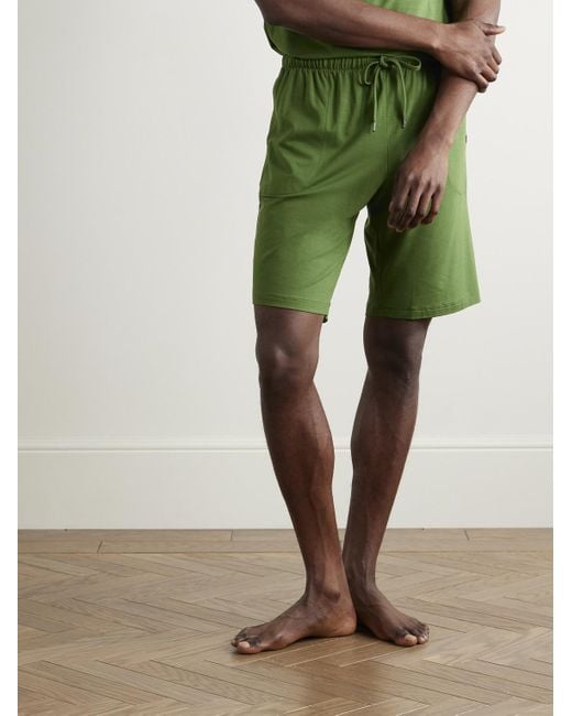 Derek Rose Basel Pyjama-Shorts aus Stretch-MicroModal®-Jersey in Green für Herren